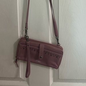 The Sak Iris Mauve Leather Phone Crossbody Wallet